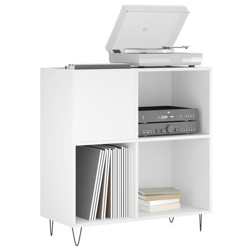 Vinylskab 84,5x38x89 cm konstrueret træ hvid