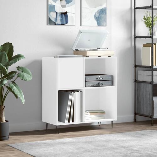 Vinylskab 84,5x38x89 cm konstrueret træ hvid højglans