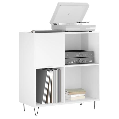 Vinylskab 84,5x38x89 cm konstrueret træ hvid højglans