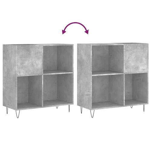 Vinylskab 84,5x38x89 cm konstrueret træ betongrå