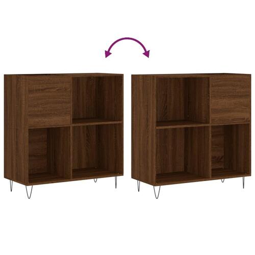 Vinylskab 84,5x38x89 cm konstrueret træ brun egetræsfarve