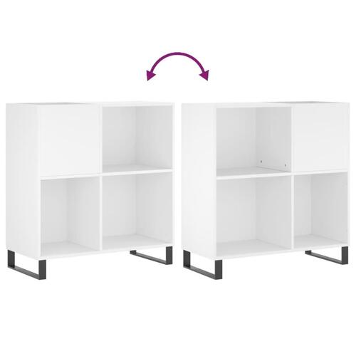 Vinylskab 84,5x38x89 cm konstrueret træ hvid