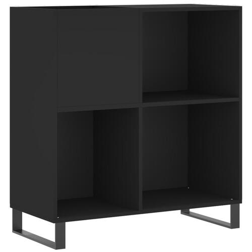 Vinylskab 84,5x38x89 cm konstrueret træ sort