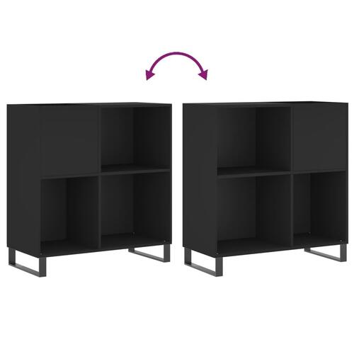 Vinylskab 84,5x38x89 cm konstrueret træ sort