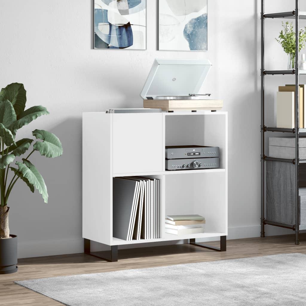 Vinylskab 84,5x38x89 cm konstrueret træ hvid højglans