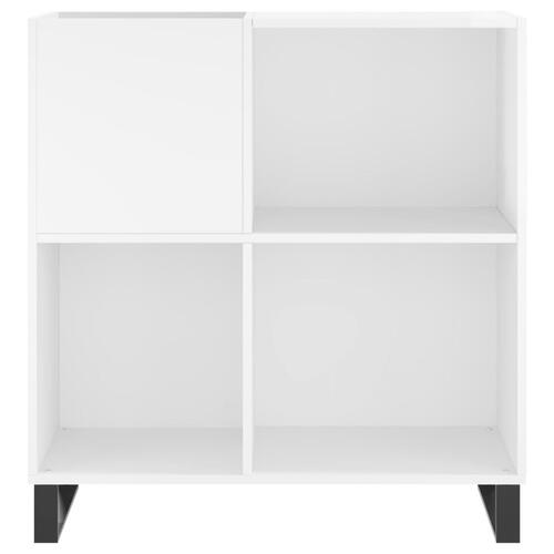 Vinylskab 84,5x38x89 cm konstrueret træ hvid højglans