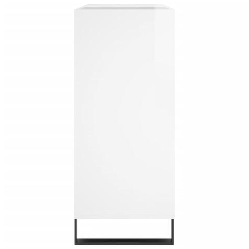 Vinylskab 84,5x38x89 cm konstrueret træ hvid højglans
