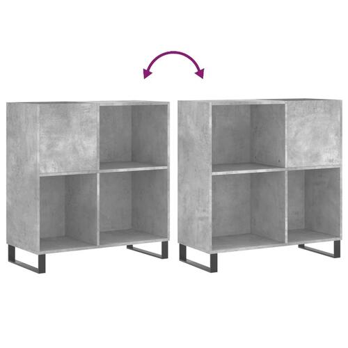 Vinylskab 84,5x38x89 cm konstrueret træ betongrå