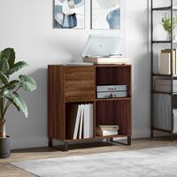 Vinylskab 84,5x38x89 cm konstrueret træ brun egetræsfarve