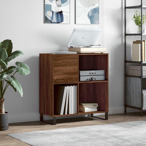 Vinylskab 84,5x38x89 cm konstrueret træ brun egetræsfarve
