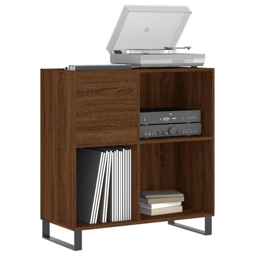 Vinylskab 84,5x38x89 cm konstrueret træ brun egetræsfarve