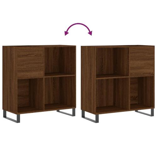 Vinylskab 84,5x38x89 cm konstrueret træ brun egetræsfarve