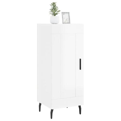 Skænk 34,5x34x90 cm konstrueret træ hvid højglans
