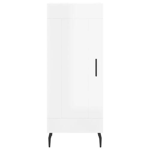 Skænk 34,5x34x90 cm konstrueret træ hvid højglans