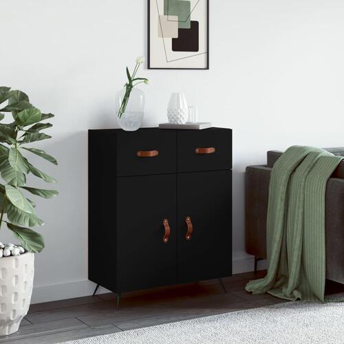 Skænk 69,5x34x90 cm konstrueret træ sort