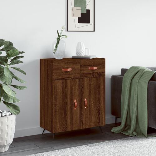 Skænk 69,5x34x90 cm konstrueret træ brun egetræsfarve