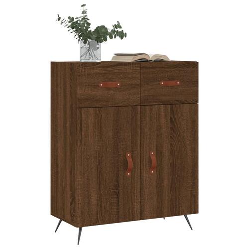 Skænk 69,5x34x90 cm konstrueret træ brun egetræsfarve