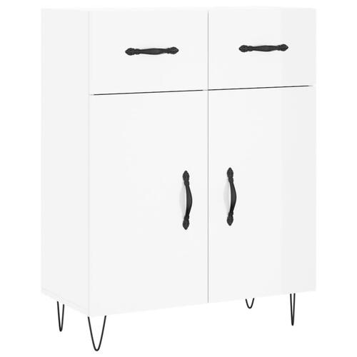 Skænk 69,5x34x90 cm konstrueret træ hvid højglans