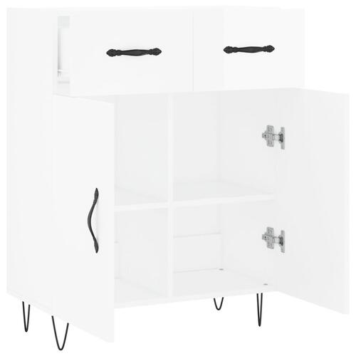 Skænk 69,5x34x90 cm konstrueret træ hvid højglans