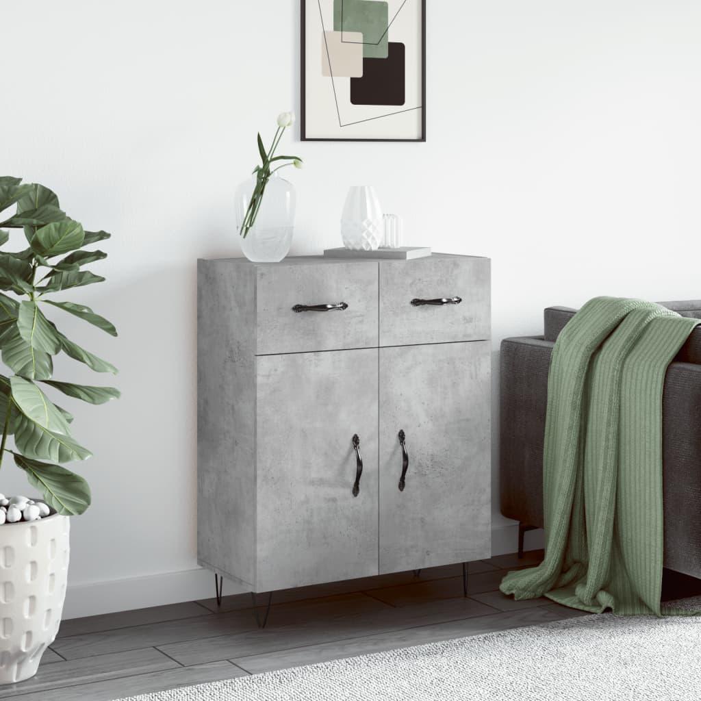 Skænk 69,5x34x90 cm konstrueret træ betongrå