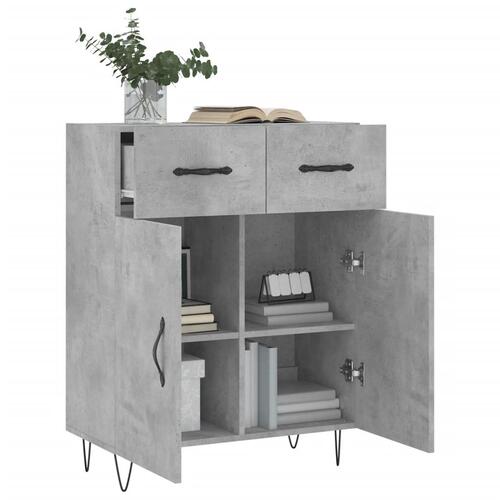 Skænk 69,5x34x90 cm konstrueret træ betongrå