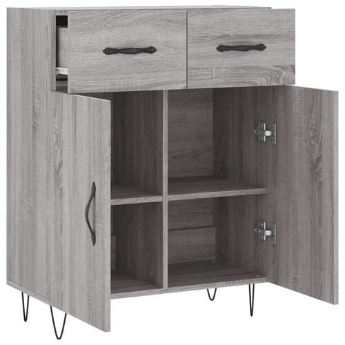 Skænk 69,5x34x90 cm konstrueret træ grå sonoma-eg