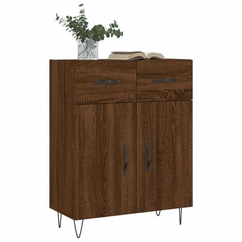 Skænk 69,5x34x90 cm konstrueret træ brun egetræsfarve