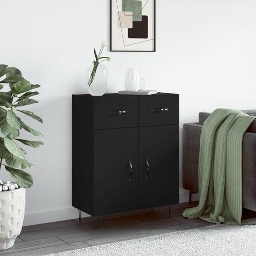 Skænk 69,5x34x90 cm konstrueret træ sort