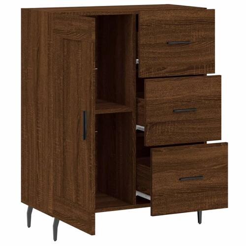 Skænk 69,5x34x90 cm konstrueret træ brun egetræsfarve