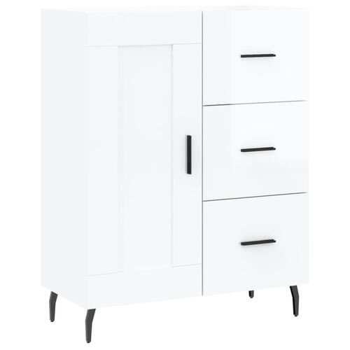 Skænk 69,5x34x90 cm konstrueret træ hvid højglans