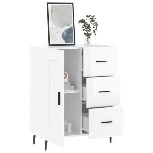 Skænk 69,5x34x90 cm konstrueret træ hvid højglans