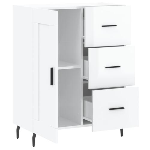 Skænk 69,5x34x90 cm konstrueret træ hvid højglans
