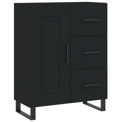 Skænk 69,5x34x90 cm konstrueret træ sort