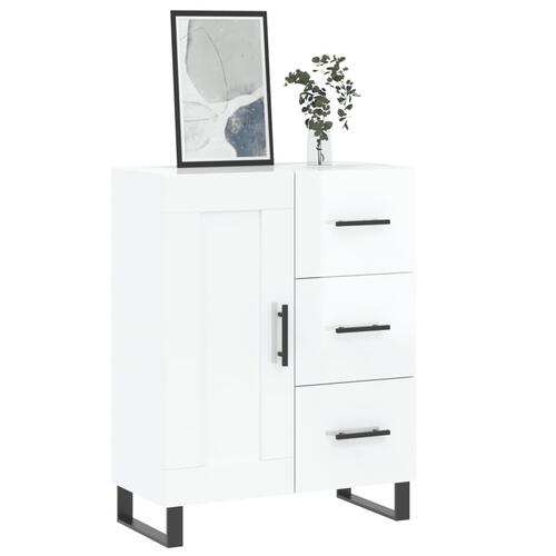 Skænk 69,5x34x90 cm konstrueret træ hvid højglans