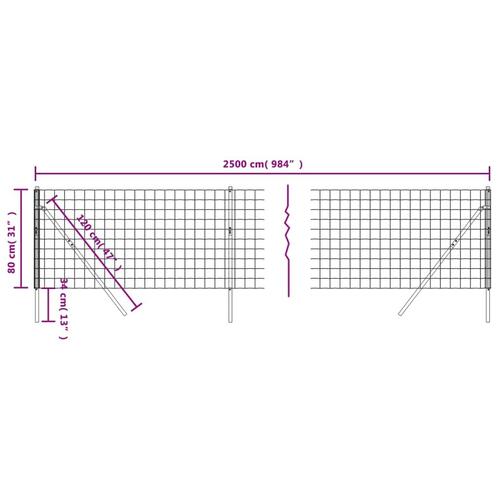 Trådhegn 0,8x25 m galvaniseret stål grøn