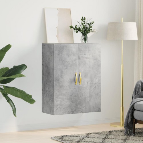 Væghængt skab 69,5×34×90 cm i konstrueret træ - betongrå