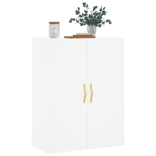 Væghængt skab 69,5×34×90 cm - hvid opbevaring med låger