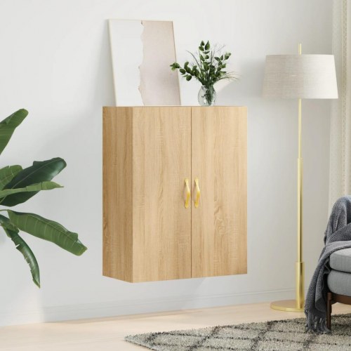 Væghængt skab 69,5×34×90 cm i konstrueret træ - sonoma-eg