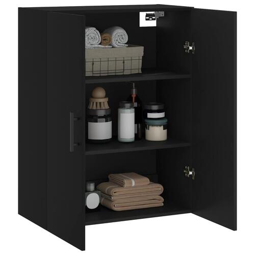 Væghængt skab 69,5x34x90 cm sort