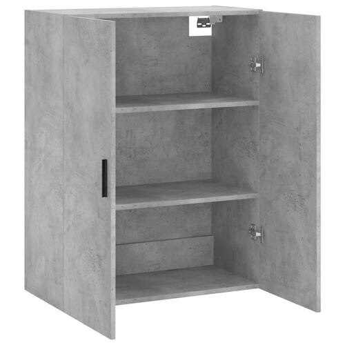 Væghængt skab 69,5x34x90 cm konstrueret træ betongrå