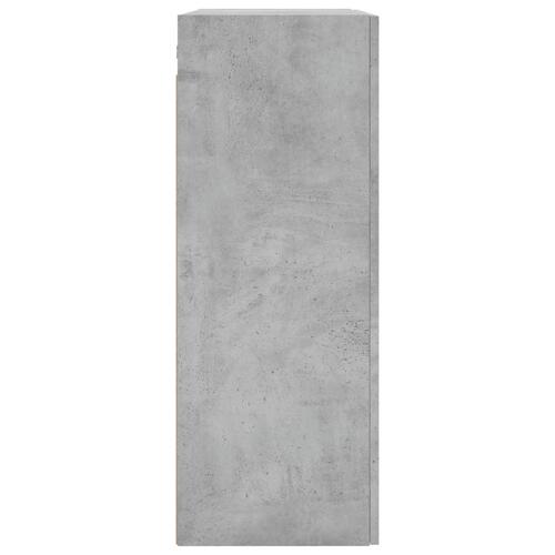 Væghængt skab 69,5x34x90 cm konstrueret træ betongrå