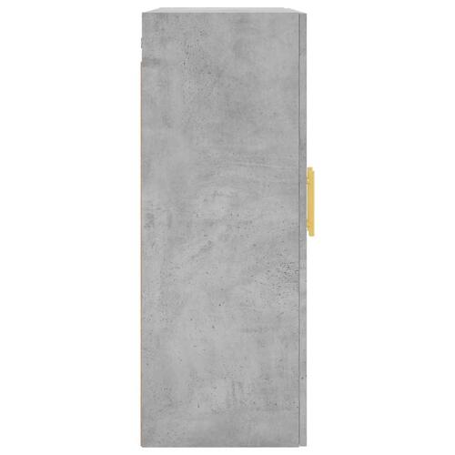 Væghængt skab 69,5x34x90 cm konstrueret træ betongrå