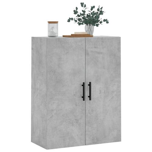 Væghængt skab 69,5x34x90 cm konstrueret træ betongrå