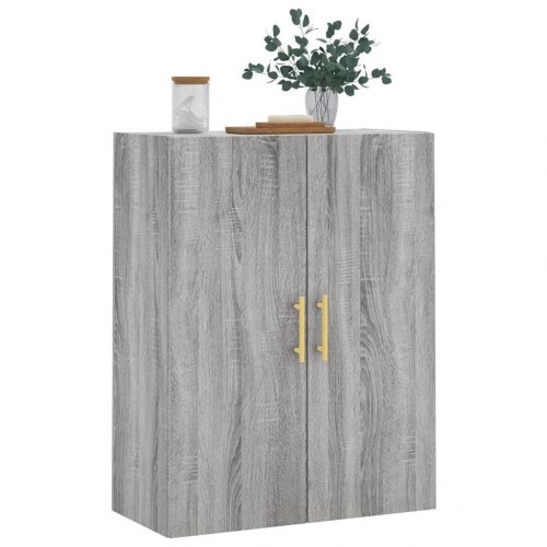 Væghængt skab 69,5×34×90 cm - konstrueret træ, grå sonoma-eg
