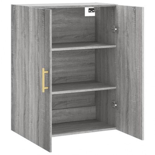 Væghængt skab 69,5×34×90 cm - konstrueret træ, grå sonoma-eg