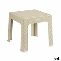 Børnebord Rattan Flødefarvet Plastik 47 x 42,5 x 47 cm (4 enheder)