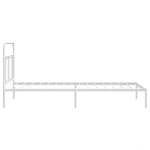 Sengeramme med sengegavl 107×203 cm - metal, hvid