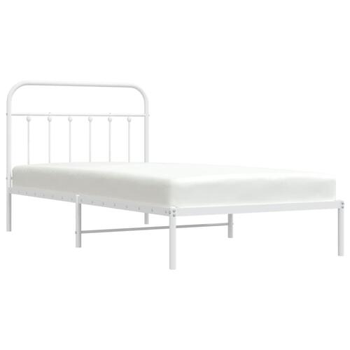 Sengeramme med sengegavl 100x200 cm metal hvid