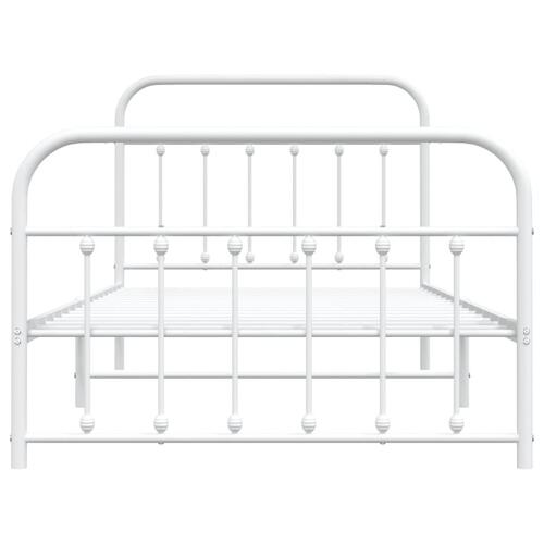 Sengeramme med sengegavl og fodgærde 107x203 cm metal hvid