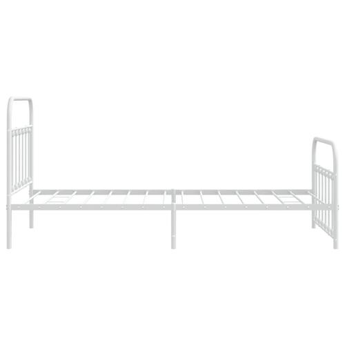 Sengeramme med sengegavl og fodgærde 107x203 cm metal hvid